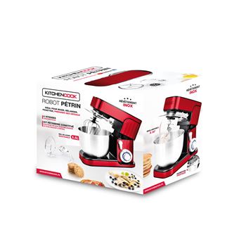 Robot pétrin pâtissier Kitchen Cook Antara Inox Red 1300 W Rouge et Argent