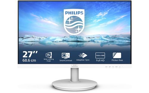 Philips V-line 271V8AW - Écran LED - 27 - 1920 x 1080 Full HD (1080p) @ 75 Hz - IPS - 250 cd/m² - 1000:1 - 4 ms - HDMI, VGA - haut-parleurs - blanc texturé