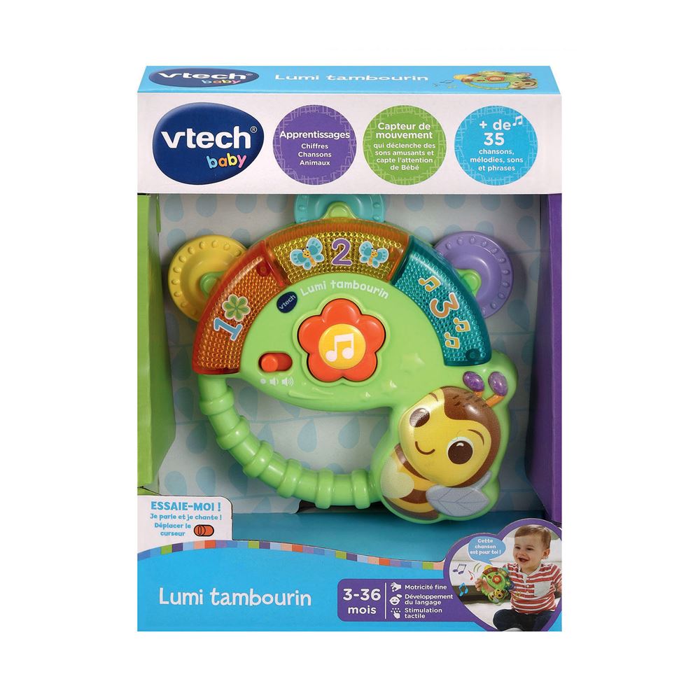 Tambour pour bébé, jouet de tambour musical éducatif roulant avec lumière  colorée - LIVINGbasics®