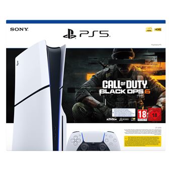 Pack Console Sony PS5 Edition Standard Modèle Slim Noir et Blanc + Call of Duty®: Black Ops 6