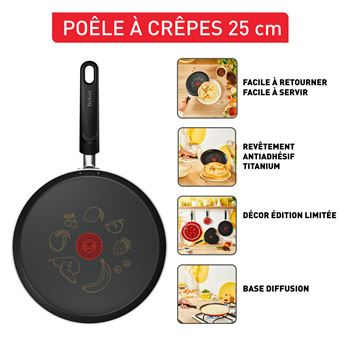 Poêle à crêpes Tefal Chandeleur B7021002 25 cm Rouge
