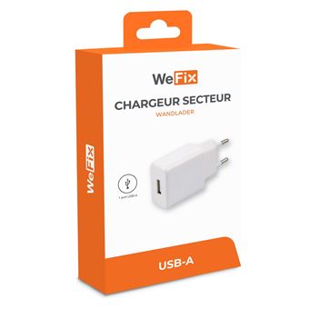 Chargeur secteur USB-A 2.4A Blanc