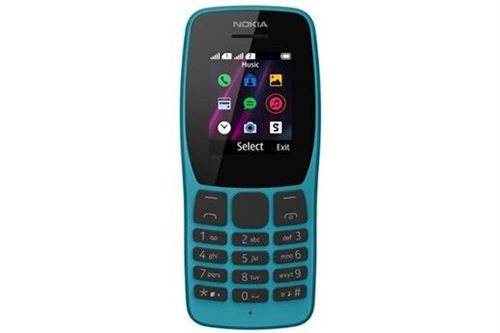 Nokia 110 - Téléphone de service - double SIM - RAM 4 Mo / Mémoire interne 4 Mo - microSD slot - bleu de mer