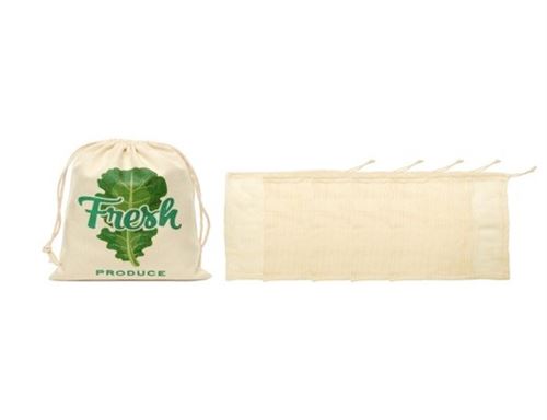 COTTON MESH PRODUCE BAGS S/5