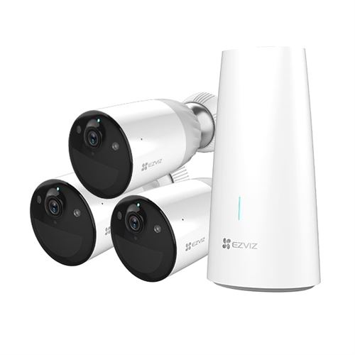 Pack de 3 caméras de surveillance connectées Ezviz BC1 extérieures Blanc