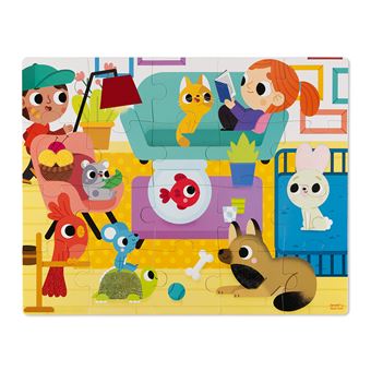 Puzzle tactile Janod Les animaux domestiques 20 pièces