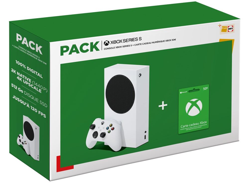racket Op grote schaal balans Pack Fnac Xbox Series S + Carte cadeau numérique Xbox 50€ - Console Xbox  Series - Achat & prix | fnac
