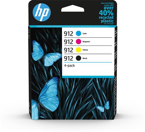 Cartouche d'encre HP pack 912 Noir + 3 couleurs