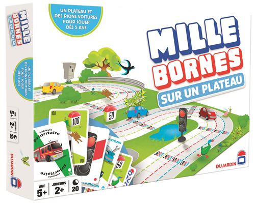 Boite de Jeu de société Dujardin Mille Bornes Le Grand Classique sur un plateau