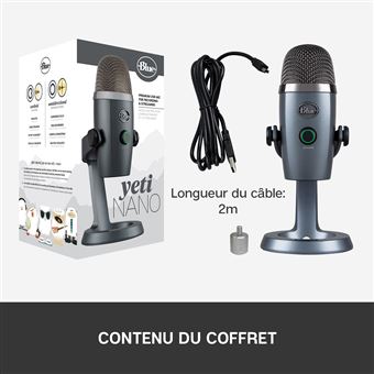 24€23 sur Microphone Blue Microphones Yeti Nano USB filaire pour PC Mac  Gris - Microphone - Achat & prix