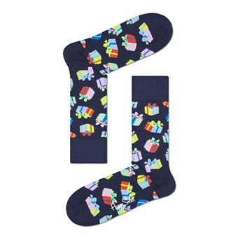 Pack de 2 paires de chaussettes hautes Happy Socks Happy Birthday Taille 36-40 Bleu et Noir