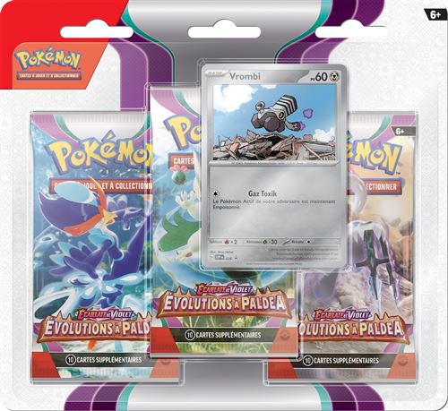 Carte à collectionner Pokémon EV02 Pack de 3 boosters Écarlate et Violet Évolutions à Paldea