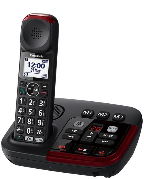 Téléphone fixe sans fil amplifié Panasonic Noir