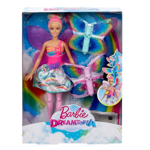 Barbie Multicolore Poupée Dreamtopia Fée Papillon Blonde