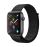 Apple Watch Series 4 44mm Kast van Space Grey Aluminium + Zwart Geweven Sportbandje_0