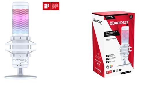 [おまけ付き]HyperX QuadCast S ホワイト QuadCast S – USBコンデンサーゲーミングマイク