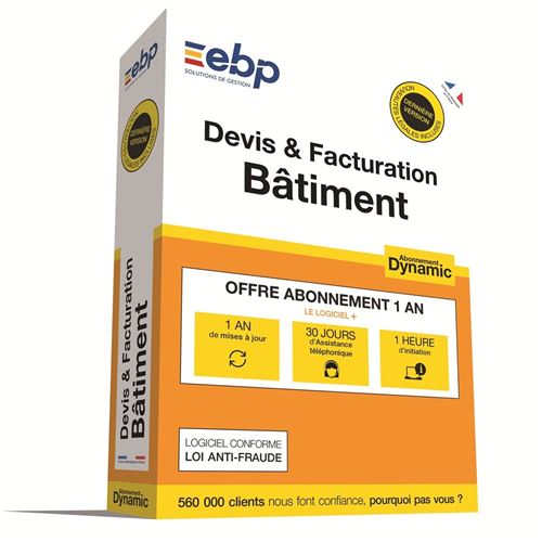 EBP Devis et Facturation Bâtiment Dynamic 1 an Dernière version