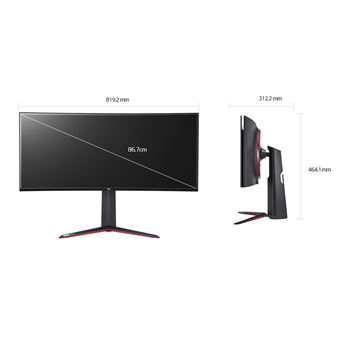 Ecran LED PC gaming LG 34GN850P-B 34" incurvé UWQHD Noir et Rouge