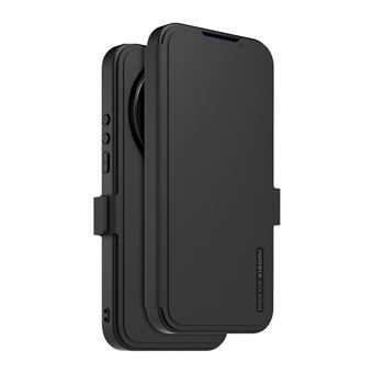 Etui à rabat au touché peau avec dragonne amovible Made For Xiaomi Noir pour Xiaomi 17 Ultra - 1