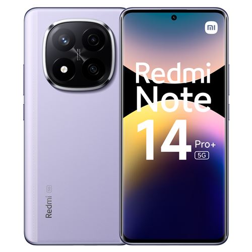 Smartphone Xiaomi Redmi Note 14 Pro+ 6,67"" 5G Double Nano SIM 512 Go Violet lavande État correct - Xiaomi reconditionné disponible sur Fnac