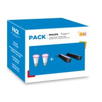 Philips Hue Play Pack van 2 Gloeilampen en 2 Verbonden Lampen Wit en Zwart