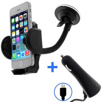 Avizar Pack 2-en-1 Support Voiture + Chargeur Allume Cigare Lighting Made  For iPhone - Support voiture - LDLC