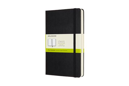 Carnet augmenté classique grand format Moleskine à pages blanches couverture rigide Noir