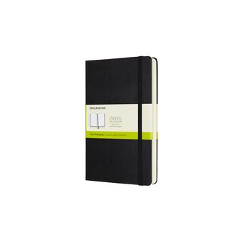 Carnet augmenté classique grand format Moleskine à pages blanches couverture rigide Noir