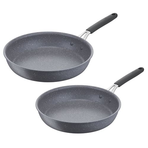 Set 2 poêles Lagostina Tempra Mineral 012163600002 24 et 28 cm Gris