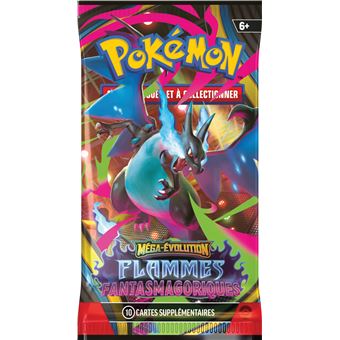 Carte à collectionner Pokémon Méga-Evolution Flammes Fantasmagoriques Booster Modèle aléatoire