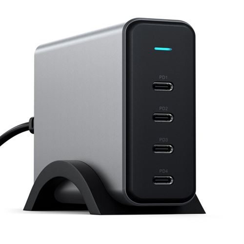 Chargeur Satechi ST-UC165GM-EU avec 4 ports USB-C 165 W Gris sidéral