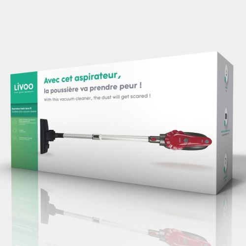 Aspirateur balai sans fil Livoo 120 W Gris et Rouge