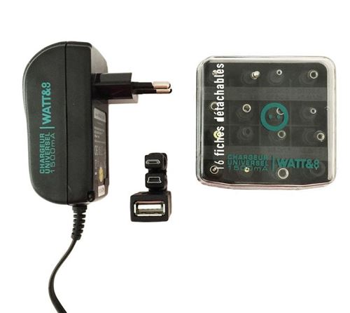Chargeur universel Watt&Co 1500 mAh Noir