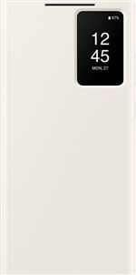 Etui Smart View avec porte-carte Samsung Galaxy S23 Ultra 5G Beige Crème