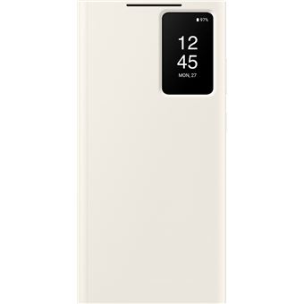 Etui Smart View avec porte-carte Samsung Galaxy S23 Ultra 5G Beige Crème