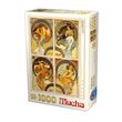 D-Toys Puzzle 'Times Of The Day' Von Alphonse Mucha – 1000 Teile, Fertiges Motiv 68 X 47 Cm