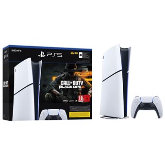 Pack Console Sony PS5 Edition numérique Modèle Slim Noir et Blanc + Call of Duty® Black Ops 6