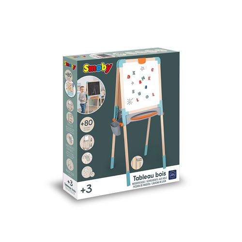 Tableau pliable Smoby en tilleul avec ardoise double face - Smoby