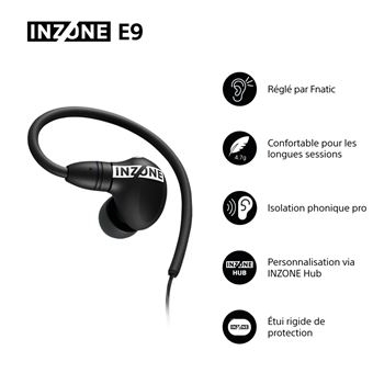 Ecouteurs filaires gaming intra-auriculaires Sony Inzone E9 IERG900B.CE7 Noir