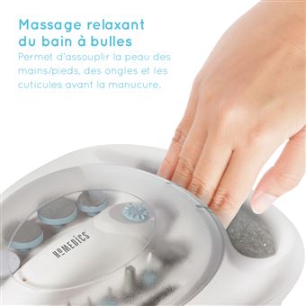 MAN-3023 Manucure & Pedicure Luxe - Set 3 en 1 : massage relaxant dans l''eau, set manicure, seche ongles