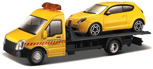 Camion depanneuse avec Alfa Romeo Mito 1:43 Bburago Jaune