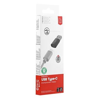 Adaptateur USB vers USB Type-C T'nb Noir