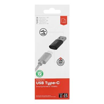 Adaptateur USB vers USB Type-C T'nb Noir