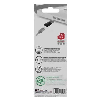Adaptateur USB vers USB Type-C T'nb Noir