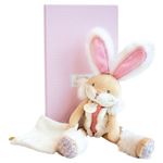 LAPIN DE SUCRE rose Pantin avec doudou