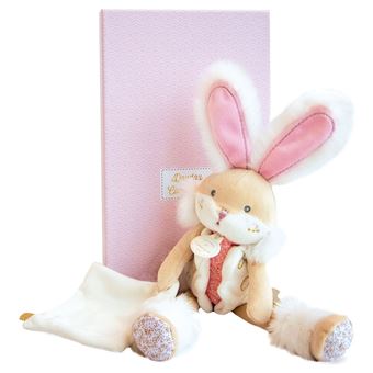 LAPIN DE SUCRE rose Pantin avec doudou