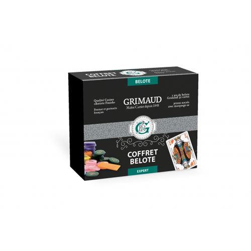 Coffret Grimaud Expert Belote Façon Cuir Noir