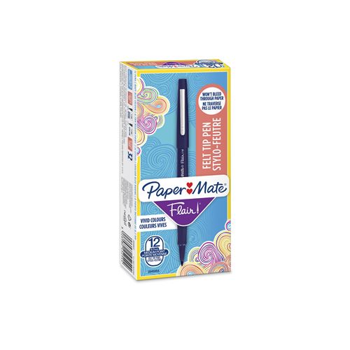 Stylo feutre Papermate Flair Taille Pointe Moyenne Bleu