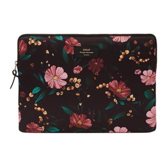 Housse Wouf Noir Fleurs pour portable 13"