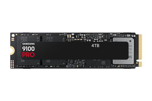 Samsung 9100 Pro Mz-Vap4T0 - SSD - Chiffré - 4To - Interne - M.2 2280 - Pci Express 5.0 X4 (Nvme) - Aes 256 Bits - Tcg Opal Encryption 2.0 - Noir
